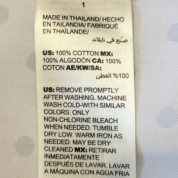 Chico's Blue Dot Ruffle Detail No Iron Long Sleeve Button Down Shirt Size 8/10 - Picture 7 of 8